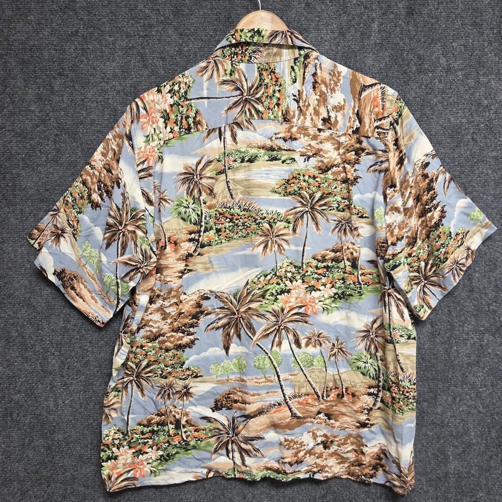 Reyn Spooner Shirt Mens Medium Tailored Fit Aloha Tropical Island Print FLAWS - Picture 2 of 11
